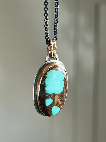 Royston turquoise necklace, gemstone and sterling silver jewellery