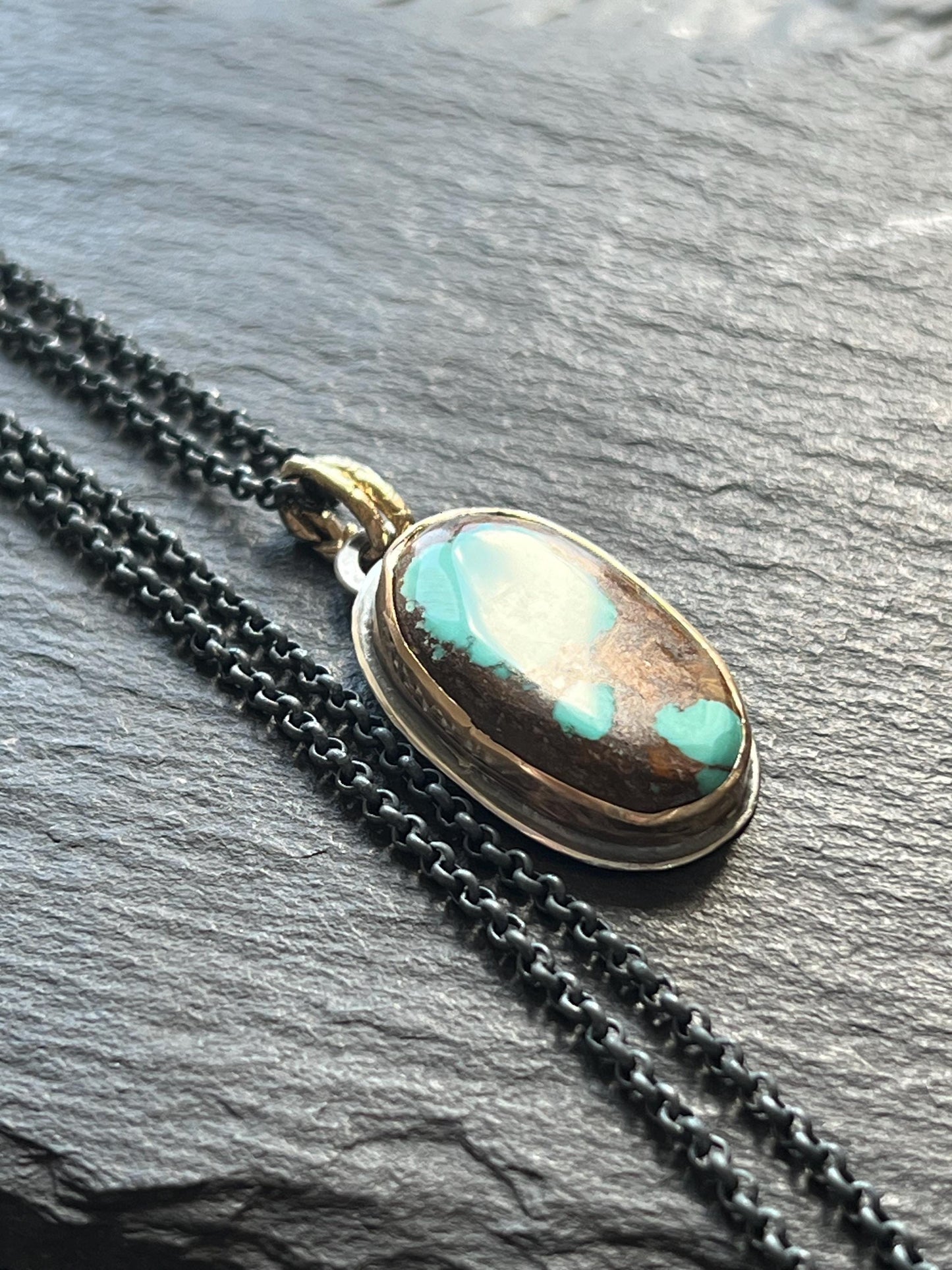 Royston turquoise necklace, gemstone and sterling silver jewellery