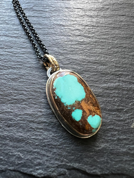 Royston turquoise necklace, gemstone and sterling silver jewellery