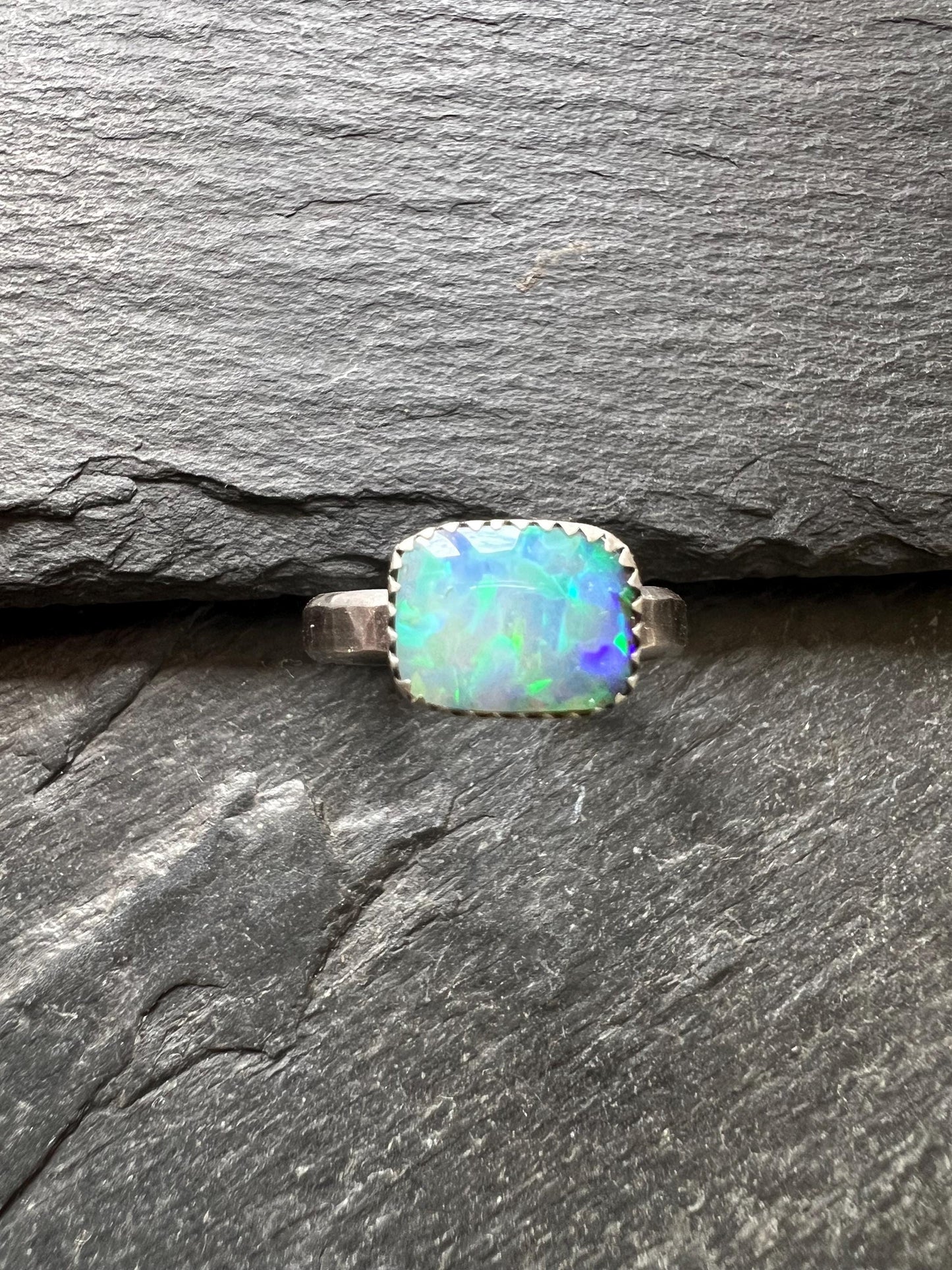 Boulder opal ring