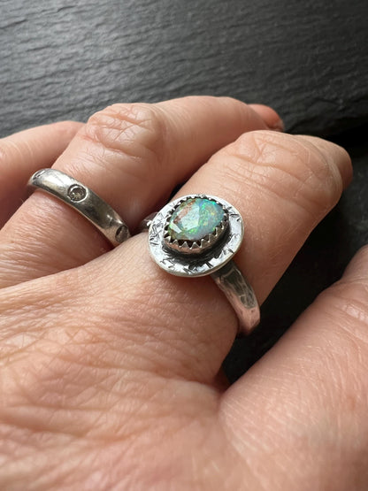 Boulder opal ring