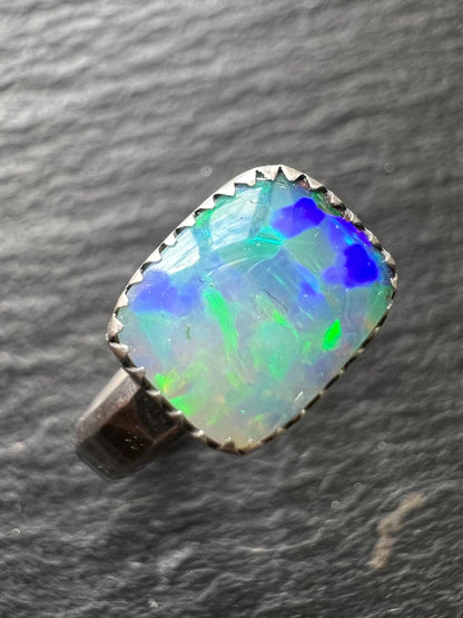 Boulder opal ring