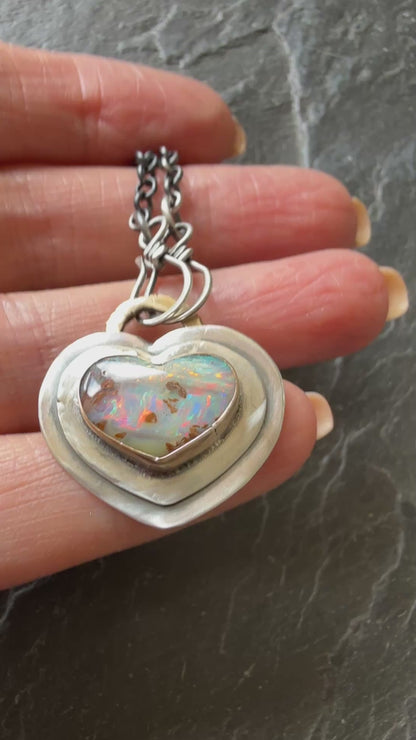 Heart Opal Necklace