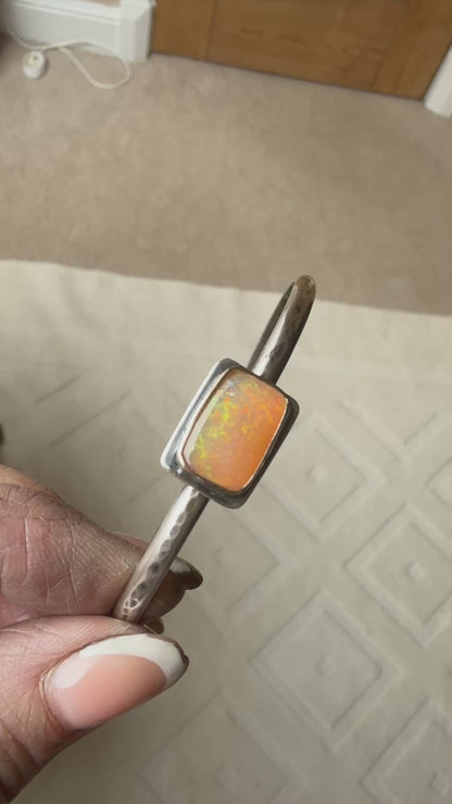 Orange Boulder Opal Bangle