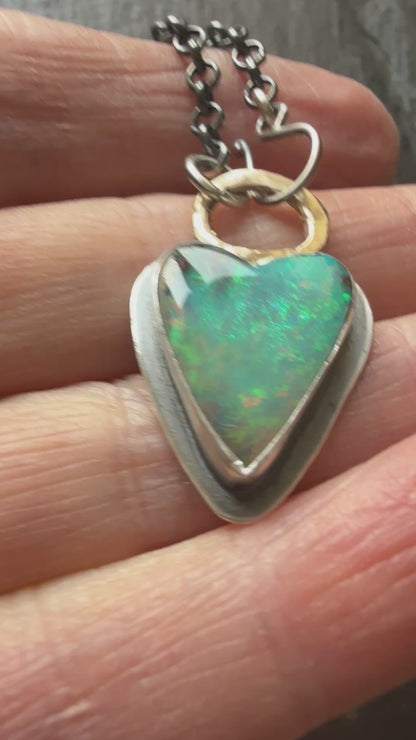 Boulder Opal Heart Pendant