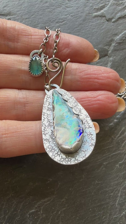 Opal and Kyanite Necklace