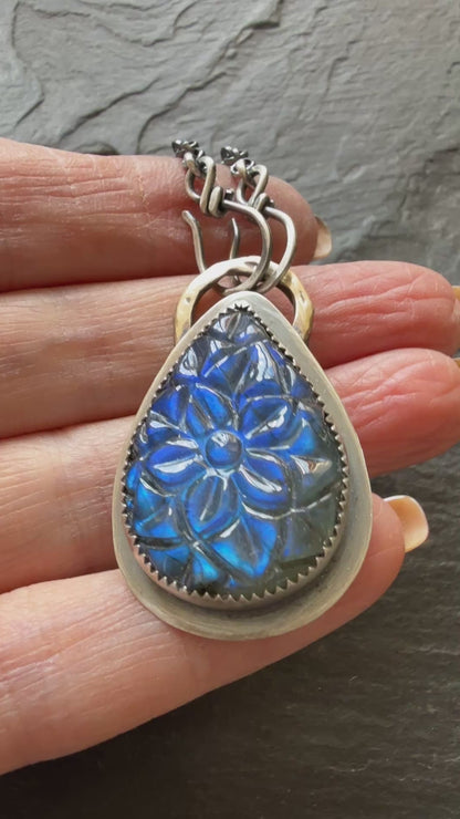 Carved Labradorite Pendant