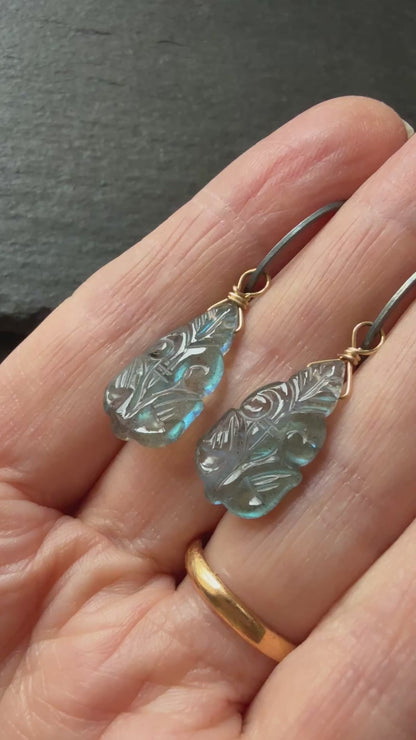 Dainty Labradorite Earrings