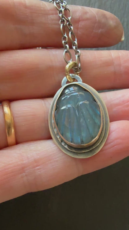 Labradorite Scarab Necklace