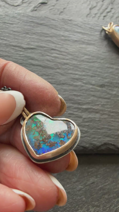 Green and Blue Opal Pendant