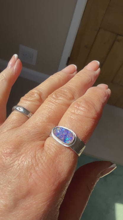 Purple Opal Ring US 7 UK N 1/2