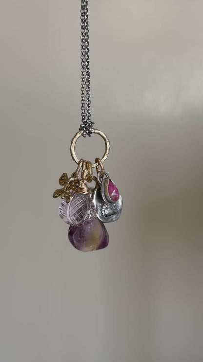 Amethyst & Ametrine Charm Necklace