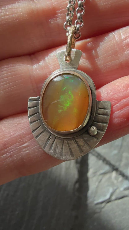 Orange Boulder Opal Necklace