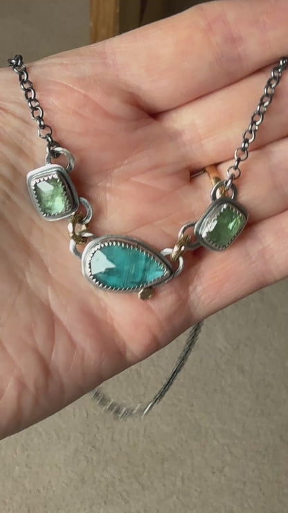 Triple Gemstone Necklace
