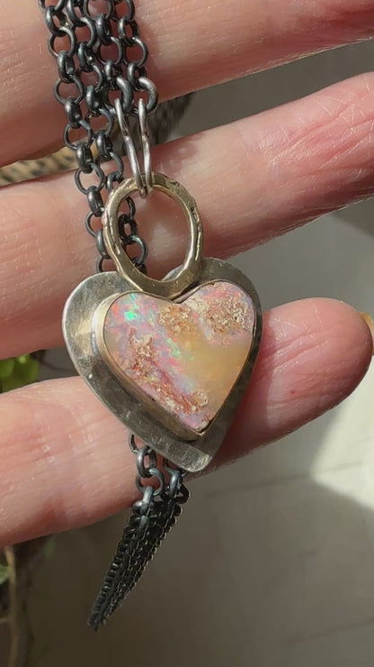 Pastel Boulder Opal Pendant