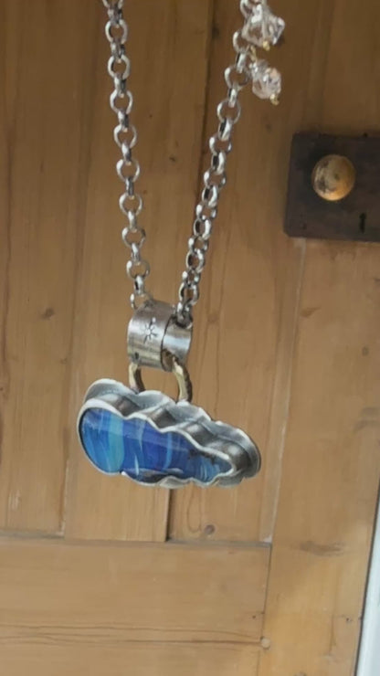 Blue Cloud Opal with Herkimer Diamonds