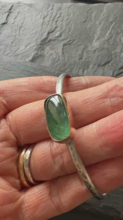 RESERVED - Emerald Kyanite Cuff Bangle
