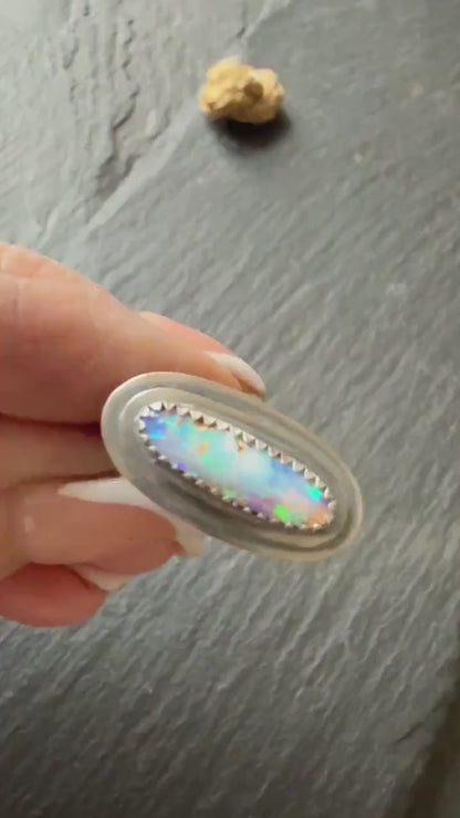 RESERVED for ALEX - Blue and purple Opal Ring 7 1/2