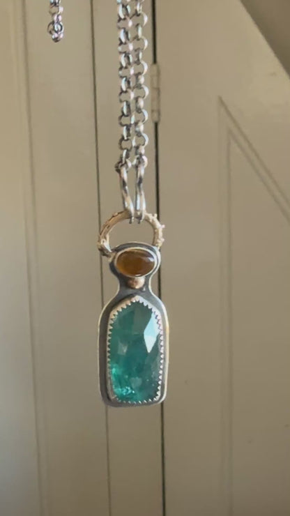 Citrine and Kyanite Necklace
