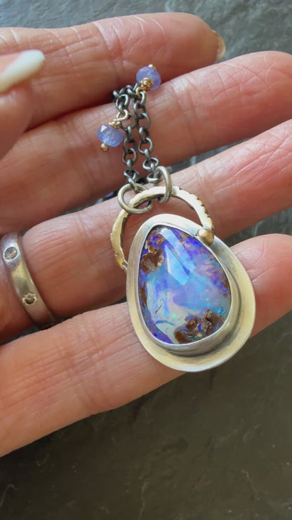 Mixed Metal Opal Necklace