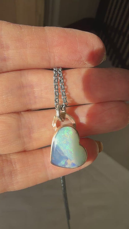Baby Blue Opal Heart
