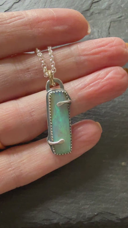 Green and Purple Opal Necklace
