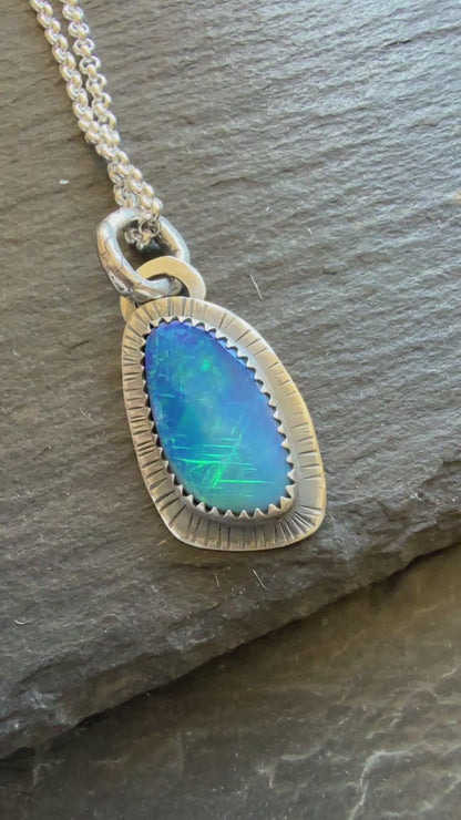 Blue Australian Opal Pendant