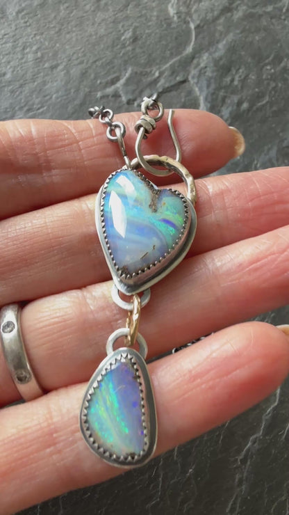 Blue Heart Charm Necklace