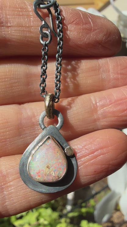 Pastel Pink Opal Necklace